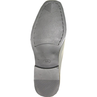 Mens Classic Plain Square Toe Shiny Patent Tuxedo Dress Shoe in Grey