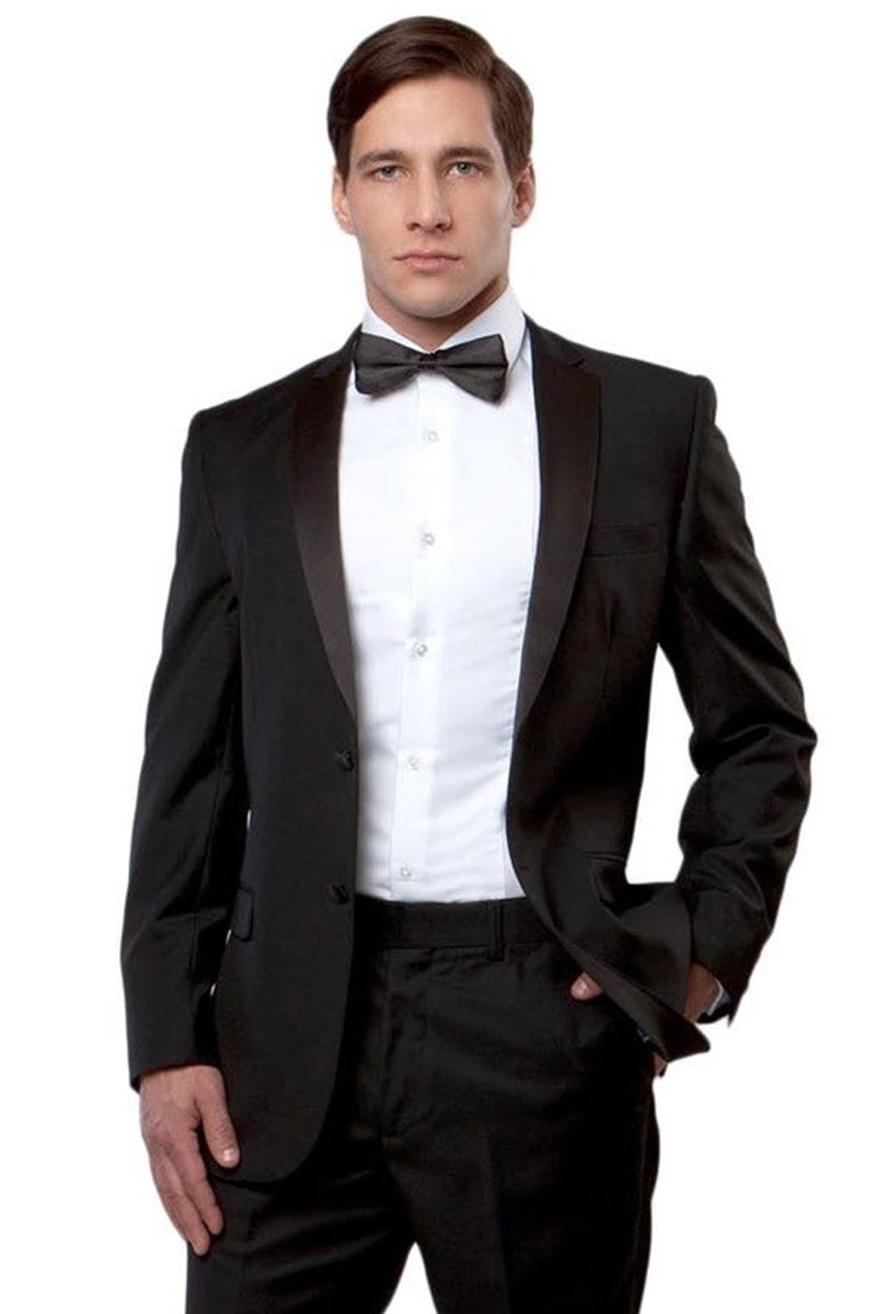 Men's Classic Two Button Notch Lapel Tuxedo in Black – SignatureMenswear