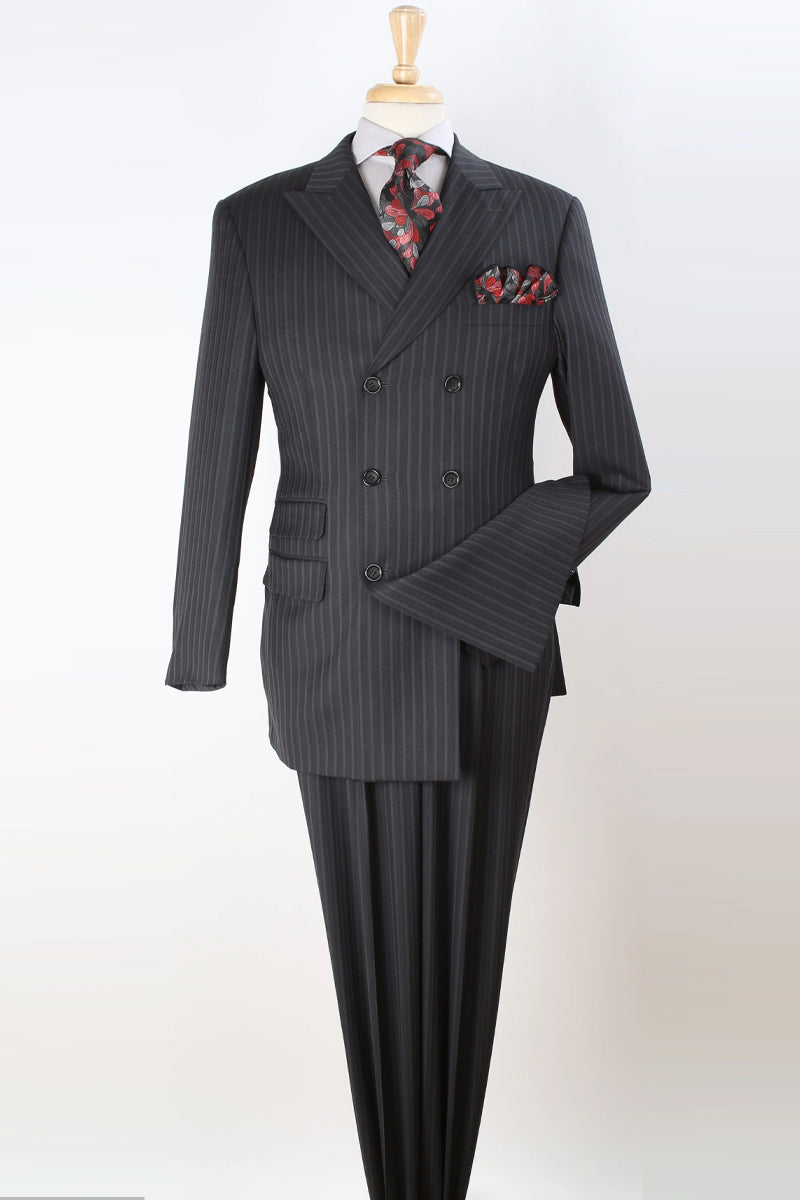 Mens Three Quarter Length Double Breasted Fashion Wool Vested Suit in ...