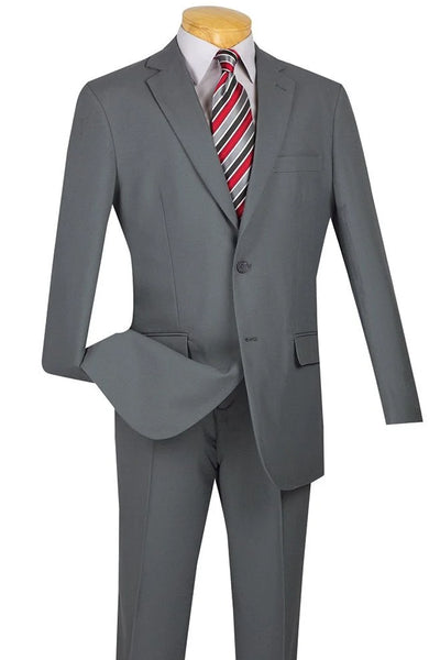 Mens Two Button Modern Fit Poplin Suit in Light Grey