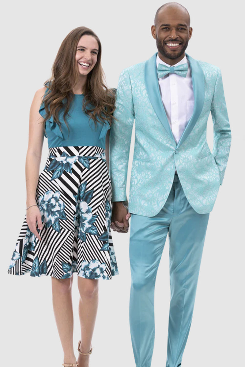 Lavender Prom Tuxedo Suit - Lavender Wedding Suit - Men's Slim Fit Wedding & Prom Tonal Paisley Tuxedo Jacket PROMTUXEDO main image 0