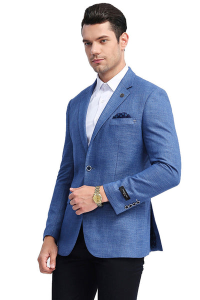 Men's Slim Fit Casual Summer Sport Coat in Denim Blue