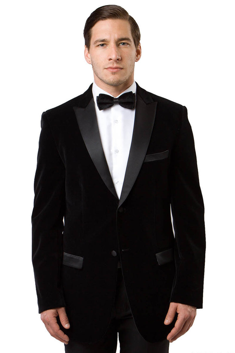 Men's Two Button Velvet Tuxedo Dinner Jacket in Black – SignatureMenswear