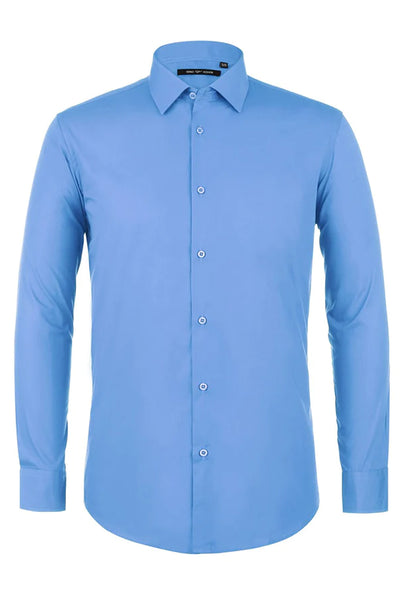 Mens Classic Fit Spread Collar Dress Shirt in Light Blue