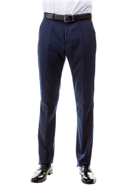 Men's Designer Wool Suit Separate Pants in Navy Blue