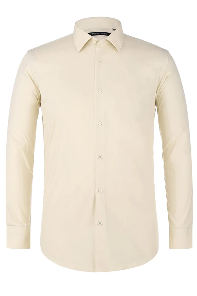Mens Classic Fit Spread Collar Dress Shirt in Taupe, 19-19.5-34-35 / Taupe Mens Classic Fit Spread Collar Dress Shirt in Taupe, 19-19.5-34-35 / Taupe
