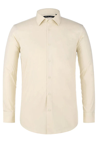 Mens Classic Fit Spread Collar Dress Shirt in Taupe