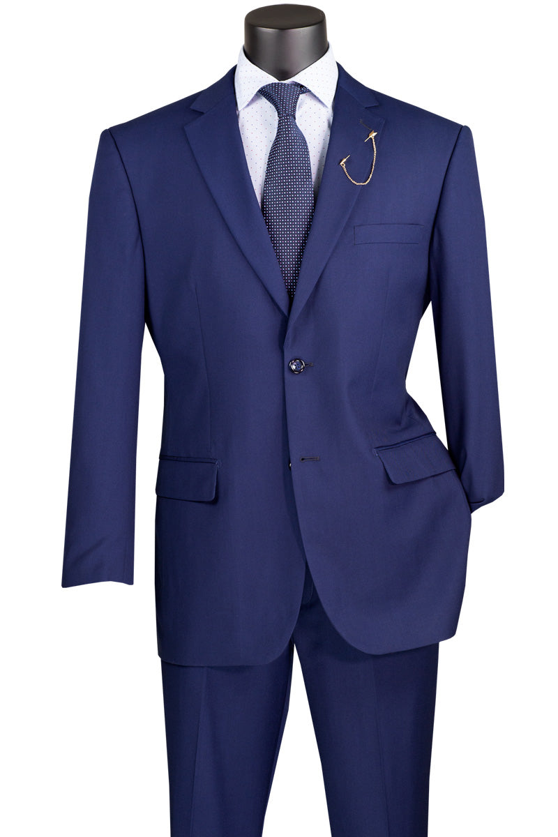 Mens Modern Fit 2 Button Suit in Blue – SignatureMenswear