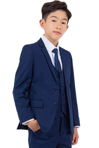 Perry Ellis Vested Boy's Wedding Suit in Cobalt Blue