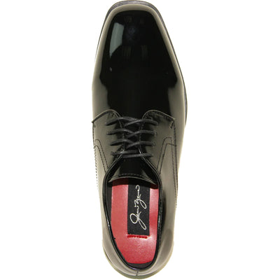 Mens Classic Formal Shiny Patent Tuxedo Shoe in Black