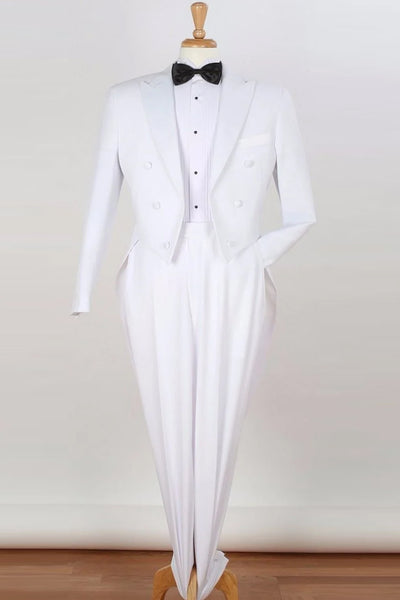 Mens Classic Fit Long Tail Tuxedo in White