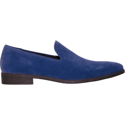 Mens Vegan Suede Wedding & Prom Slip On Loafer Dress Shoe in Royal Blue