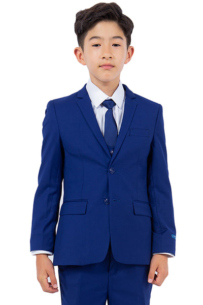 Perry Ellis Vested Boy's Wedding Suit in Royal Blue