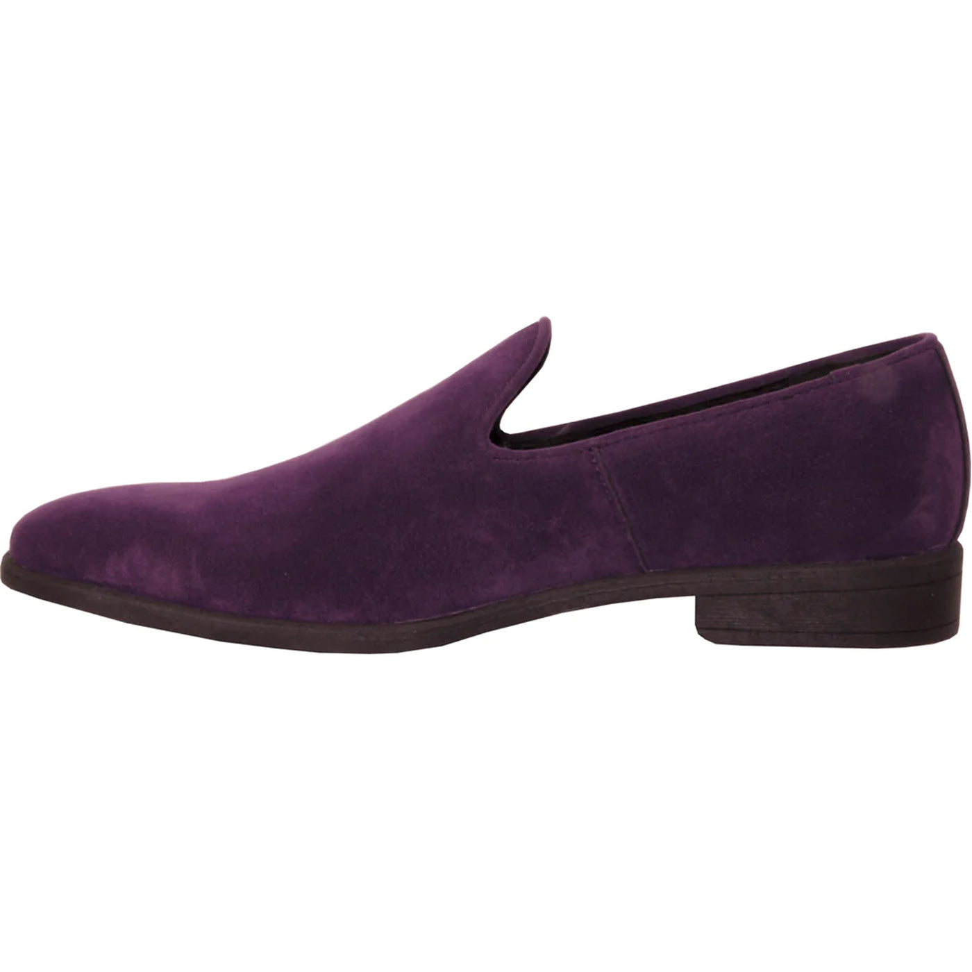 Mens Vegan Suede Wedding & Prom Slip On Loafer Dress Shoe in Purple