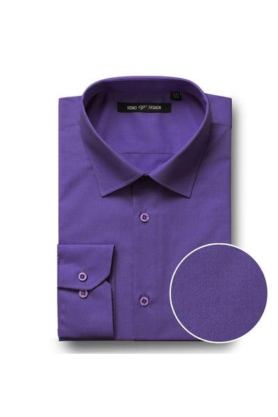 Mens Classic Fit Spread Collar Dress Shirt in Lilac