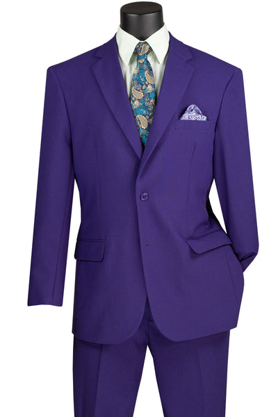 Mens 2 Button Classic Poplin Suit in Purple