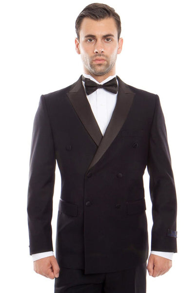 Men's Slim Fit Double Breasted Tuxedo in Navy Blue